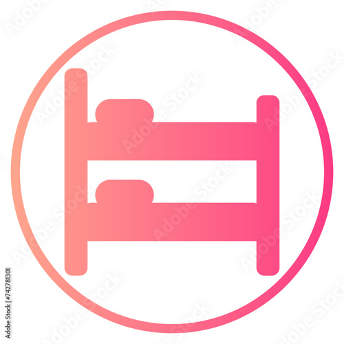 bunk bed gradient icon