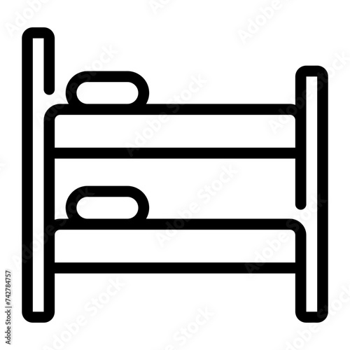 bunk bed line icon