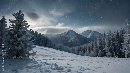 winter landscape with mountains © Gohgah