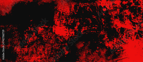 Abstract red grunge background with copy space. Dark red slate background toned classic color. old red color wall background texture. dirty rustic fire red texture.