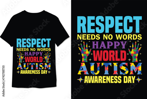 autism tshirt design colorful graphic autism tshirt  Autism Awareness T-shirt Design photo