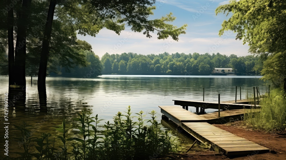 fishing lake with dock