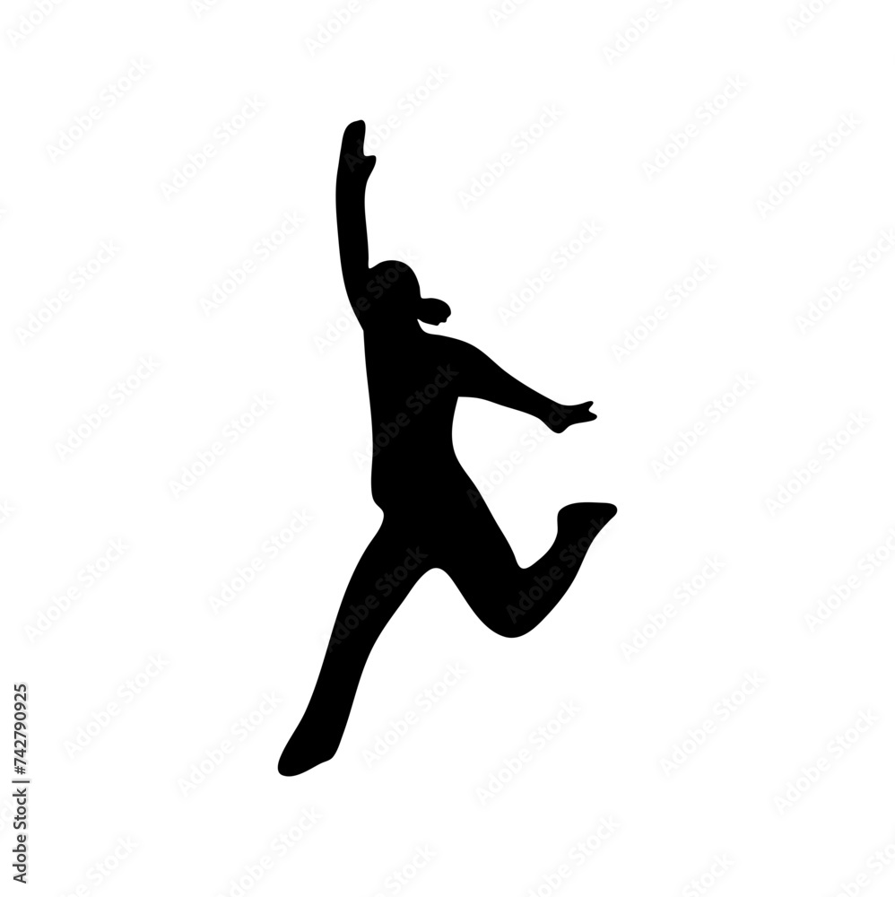 silhouettes of people jumping