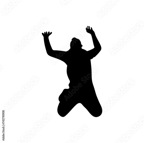 silhouettes of people jumping
