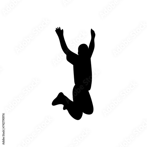 silhouettes of people jumping