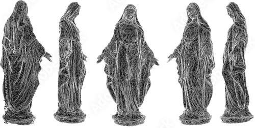 Sketch illustration vector design of holy woman praying 
