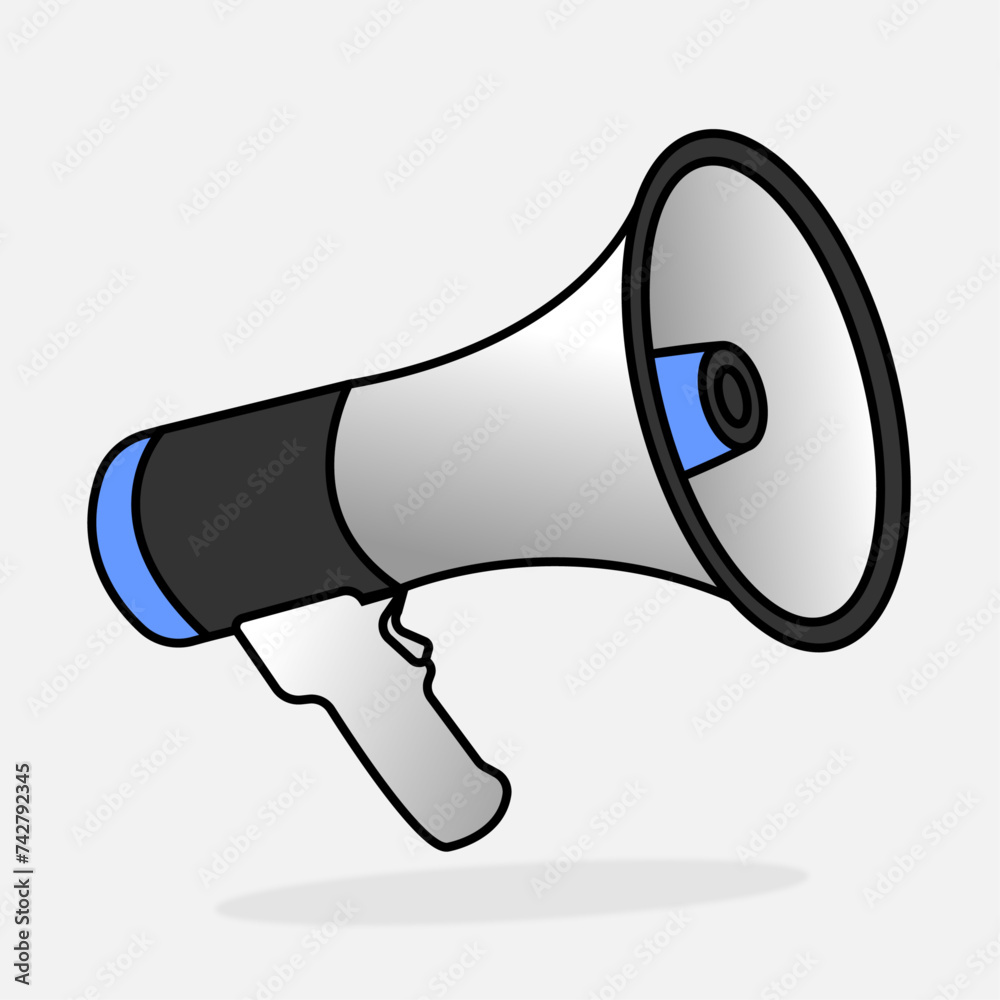 Megaphone icon isolated on white, flat vector illustration Megaphone icon isolated on white, flat vector illustration