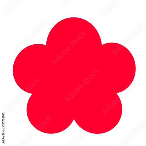赤い花のシルエット