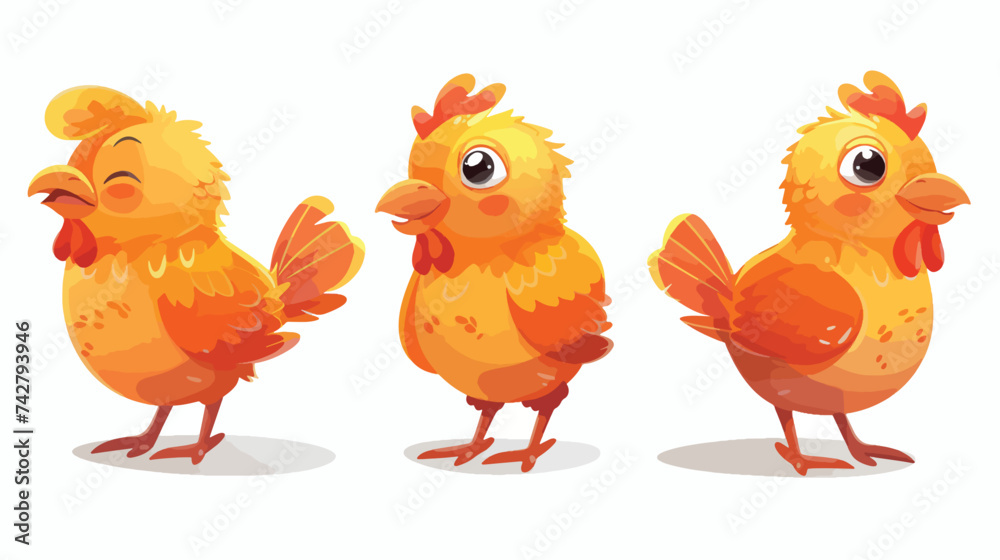 Cute Chicken cartoon vector illustration isolated