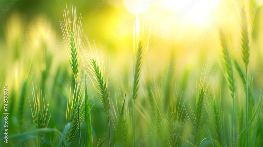 Vivid summer day in a wheat plantation abstract background of lush crops under the sun. Vivid summer day in a wheat plantation abstract background of lush crops under the sun.