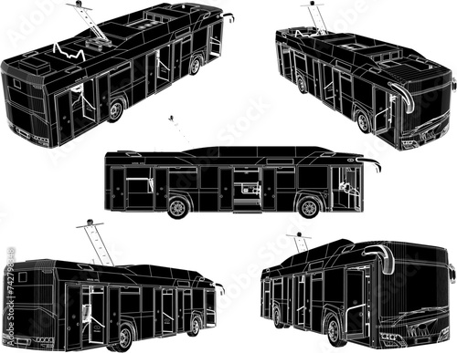 Vector illustration of a design sketch for public transportation, bus transportation in the city