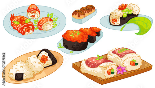 Food Illustration. Japanese food. Vector Illustration