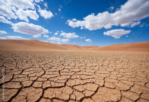 Desert with cracked ground