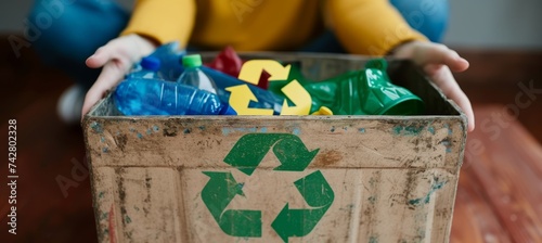 Visual tutorial of waste sorting from collection to recycling, step by step with informative text.