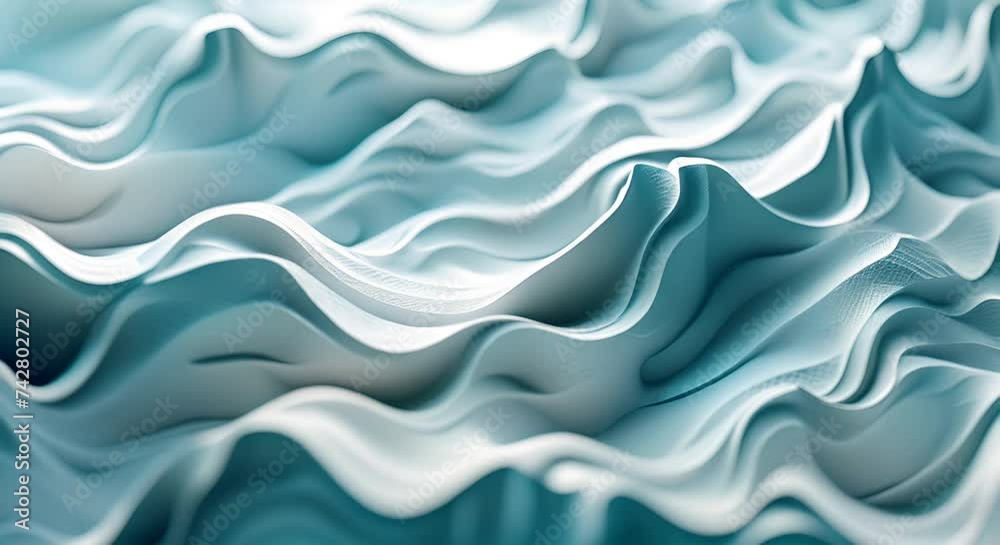 Beautiful waves of white and blue paper flowing. Beautiful waves of white and blue paper flowing.