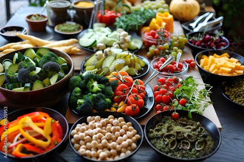 Mix vegetables on a table. Plant based food. Vegetarian diet.