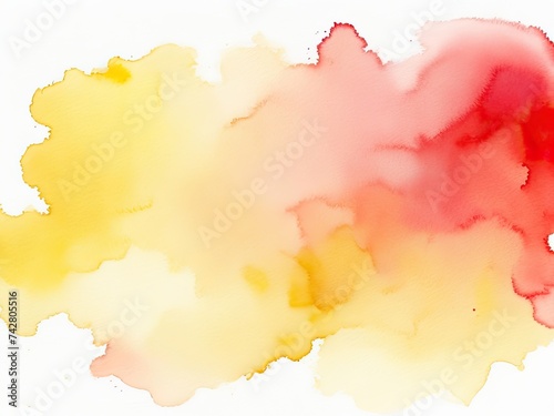 Free watercolor image with red and yellow
