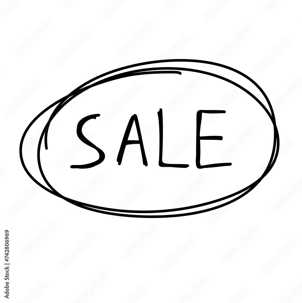 Hand drawn sale label Hand drawn sale label