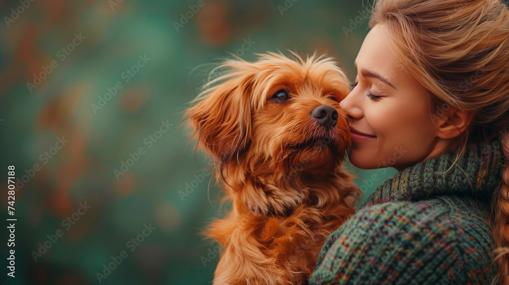 woman with dog with cute adorable dog woman with dog with cute adorable dog