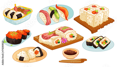 Food Illustration. Japanese food. Vector Illustration