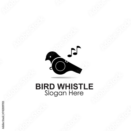 bird whistle logo design concept photo