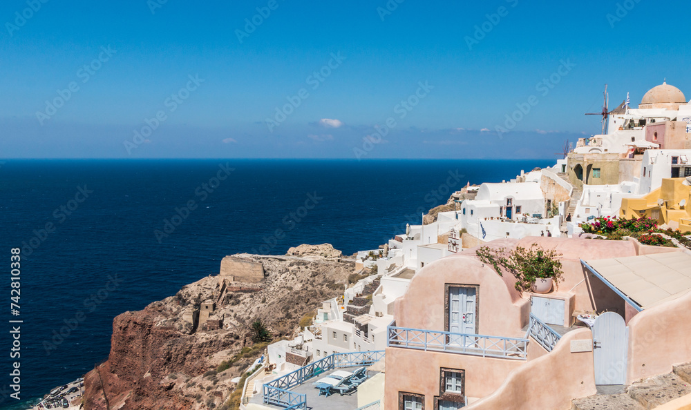 Beautiful views on the island of Santorini. Landscape.	 - obrazy, fototapety, plakaty 