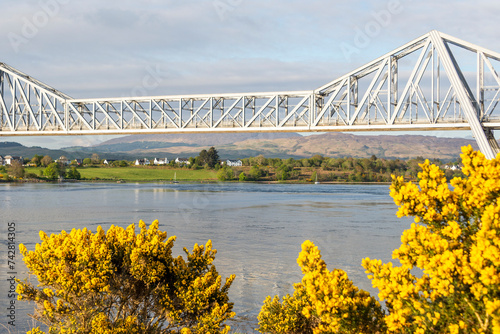 vews of the Connel Bridge  and the Falls of Lora in  the Firth of Lorn, Oban, Scotland photo