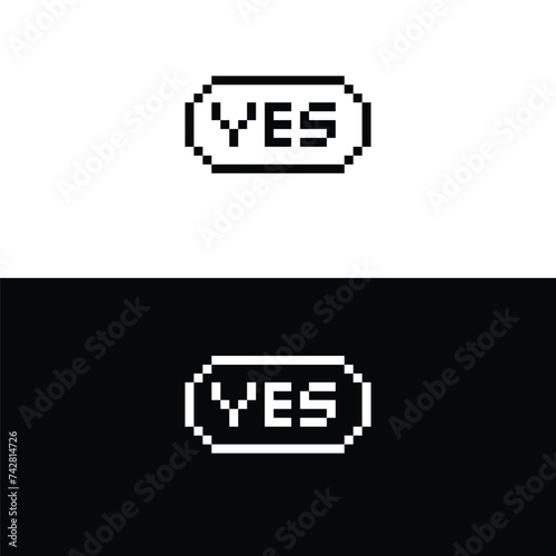 yes button 8 bit text yes Pixel art 8-bit for game 