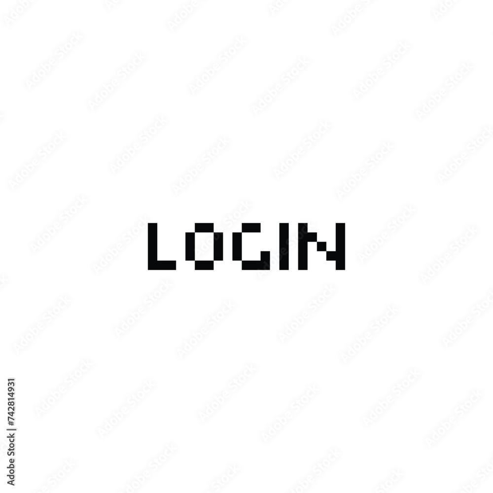 login 8 bit text Pixel art 8-bit for game login 8 bit text Pixel art 8-bit for game