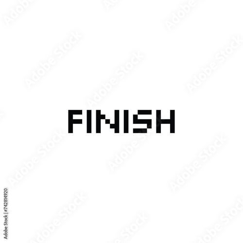 finish 8 bit text Pixel art 8-bit for game 