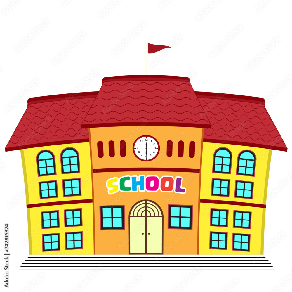 School building illustration