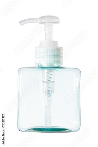 plastic transparent empty blank  shampoo bottle.