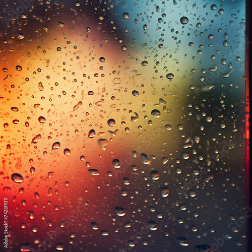 Abstract digital raindrops on a window. 
