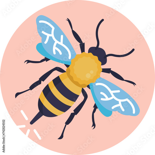 Prioritize safety with our Bee Allergy icon in vector form. This symbol acts as a visual reminder to exercise caution for those susceptible to bee allergies. photo