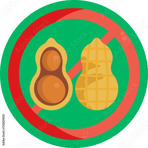 Unique peanut allergy symbol in vector format, ideal for allergen-related content. Versatile for web and print use, offering clarity and visual impact.