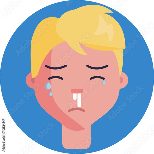 Runny Nose Vector Icon: Perfect for medical illustrations, allergy awareness campaigns, and informative graphics, this high-quality vector ensures a professional touch to your visual content.