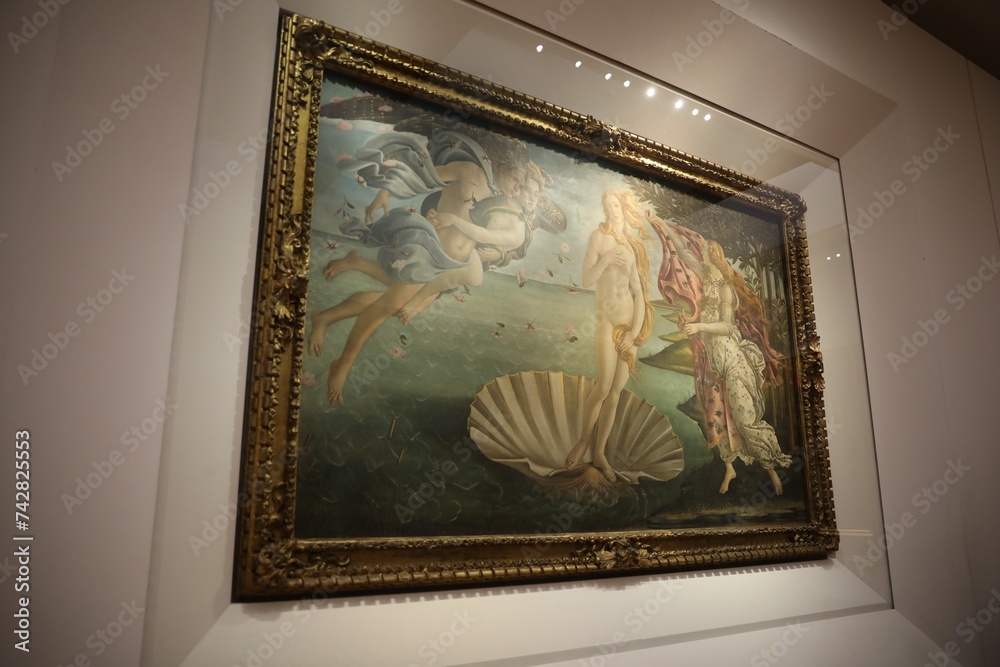 Florence, Italy - February 8, 2024: Famous painting "Birth of Venus" by ...