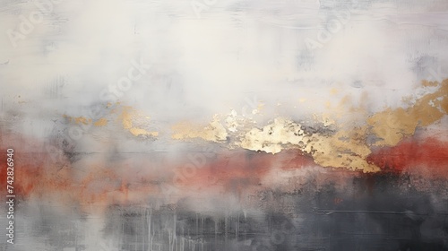 Closeup of abstract rough dark gold burgundy art painting texture, with oil acrylic brushstroke, pallet knife paint on canvas, geometric spatula technique