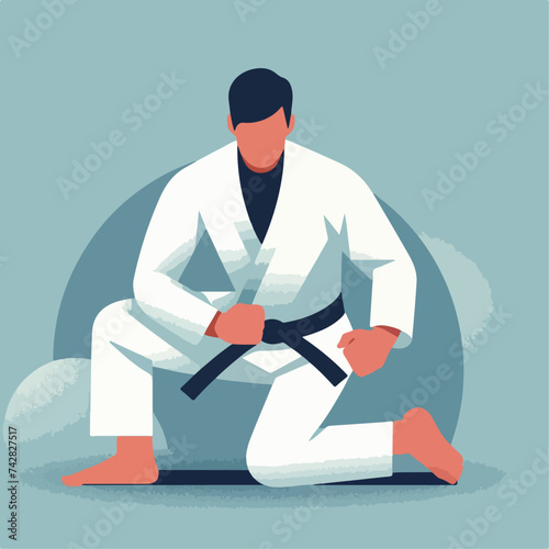 Karate person vector illustration