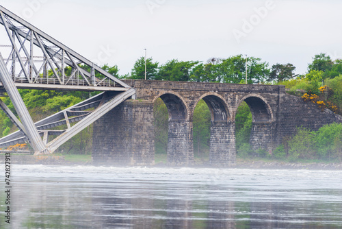 vews of the Connel Bridge  and the Falls of Lora in  the Firth of Lorn, Oban, Scotland photo