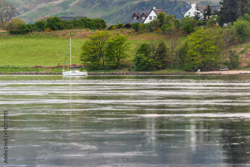 vews of the Connel Bridge  and the Falls of Lora in  the Firth of Lorn, Oban, Scotland photo