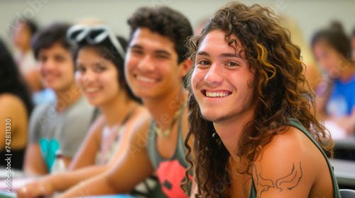 Cheerful University Students Engaged in Learning and Enjoying Campus Life