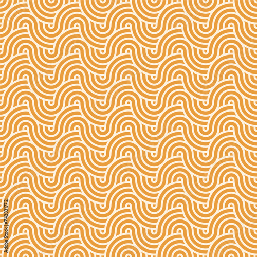 Seamless orange geometric japanese circles pattern