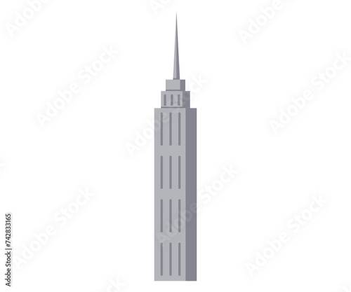 Skyscraper vector illustration. Skyscrapers dominate urban skyline, showcasing architectural prowess Building exteriors rise high, reflecting evolution modern construction The high facade skyscrapers