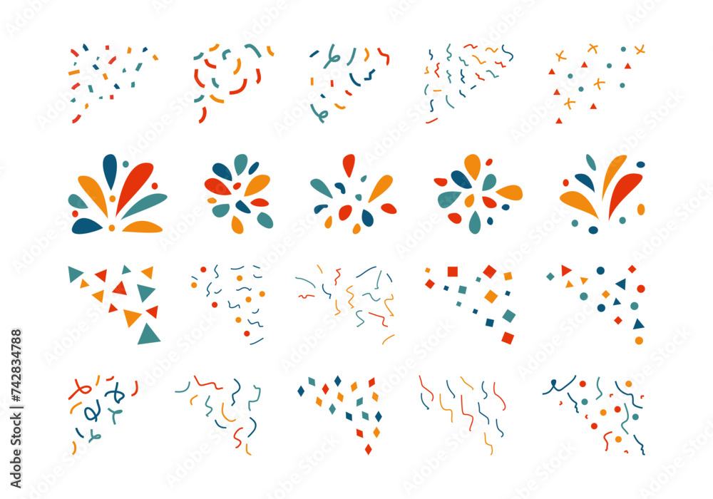 Colorful Confetti Decoration Element Set