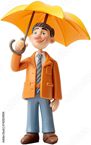 Weatherman  3d clay illustration, isolated on white background photo