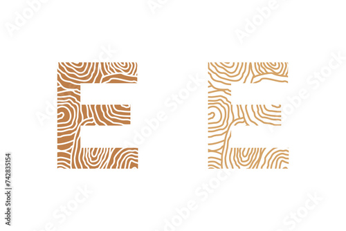 wood element design with combination letter design
