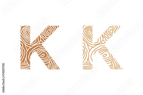 wood element design with combination letter design