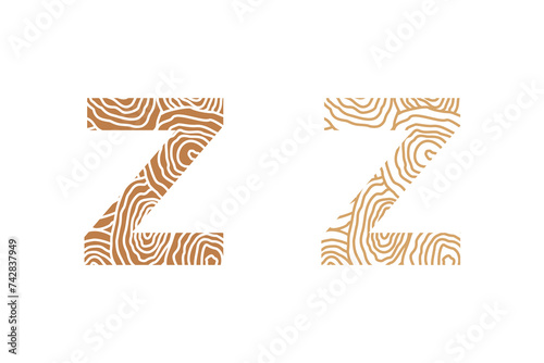 wood element design with combination letter design