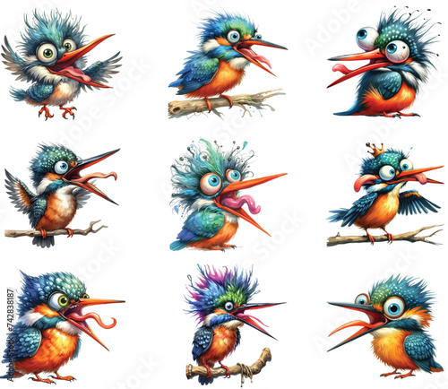 Funny Kingfisher - Cute Kingfisher Set